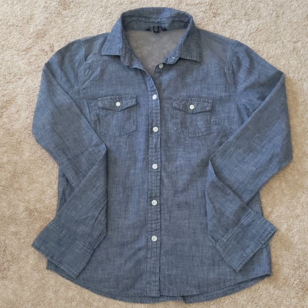 Denim and lace top